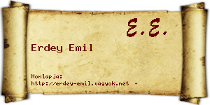 Erdey Emil névjegykártya