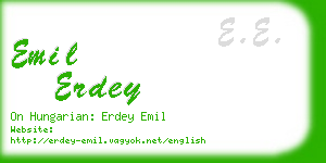 emil erdey business card